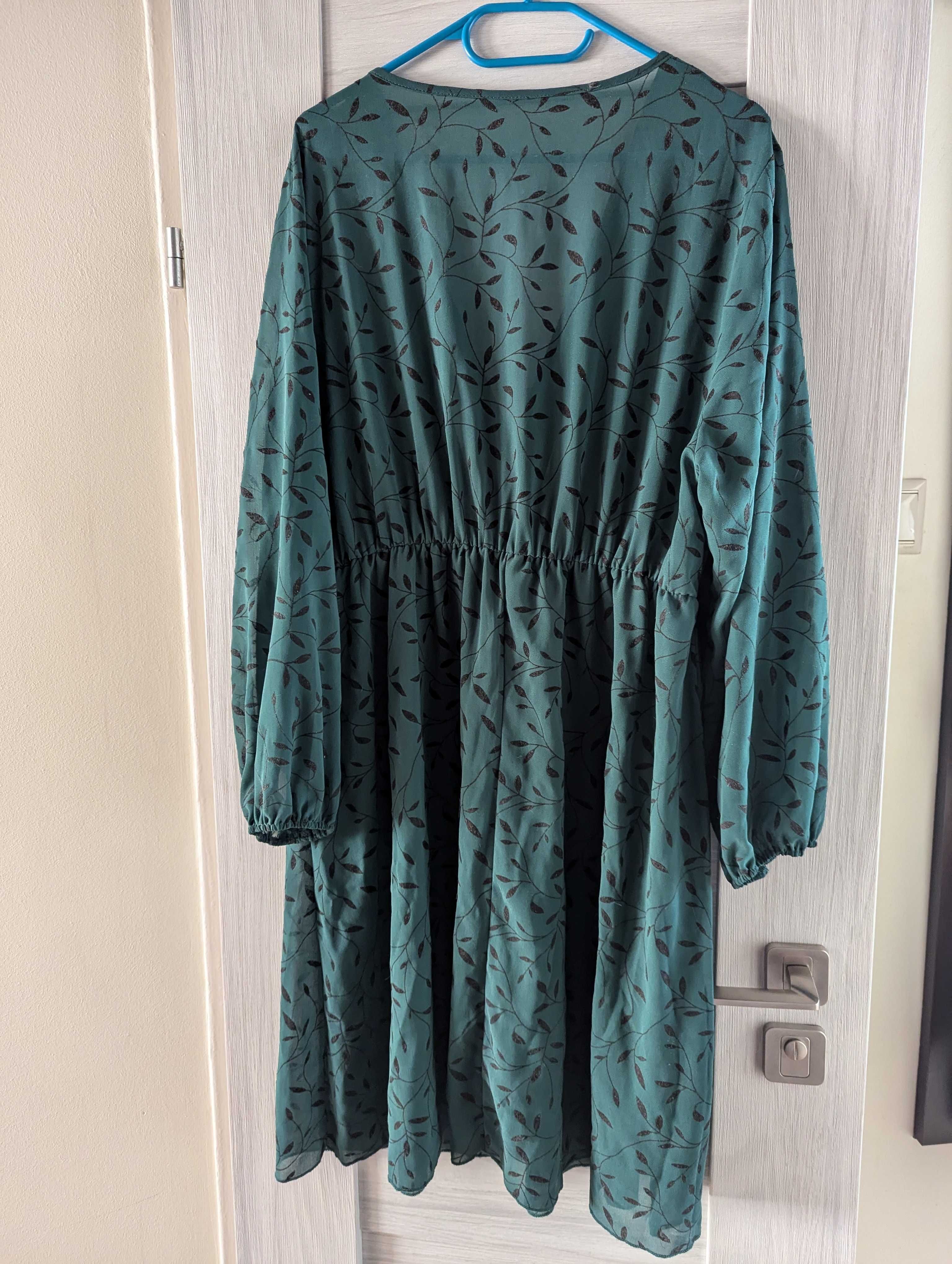 Sukienka MIDI butelkowa zieleń shein 2xl