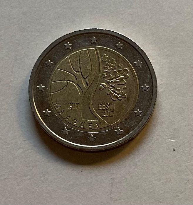 Moeda Comemorativa - 2 Euros / 2€ - Estónia - 2017 - Independência