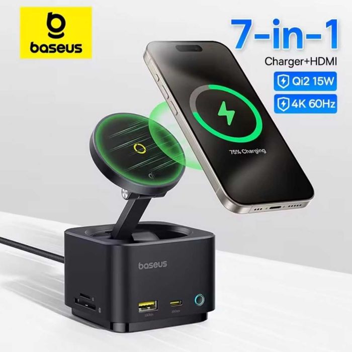 НОВАЯ Портативная станция Baseus MagPro 2 Qi2 с беспроводной зарядкой