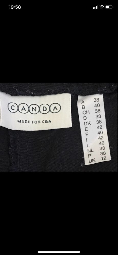 Canda C&A M 38 spodnie ciążowe cargo 100% bawełna, granatowe Vintage
