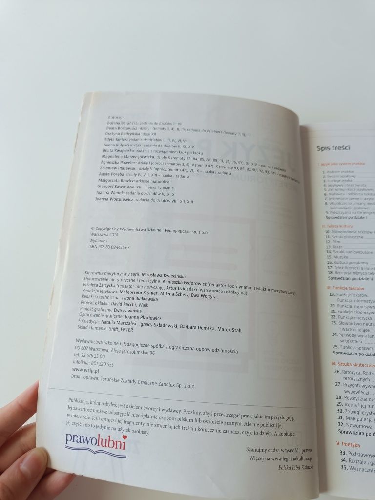 Język polski rozszerzenie repetytorium matura Zdasz to WSiP