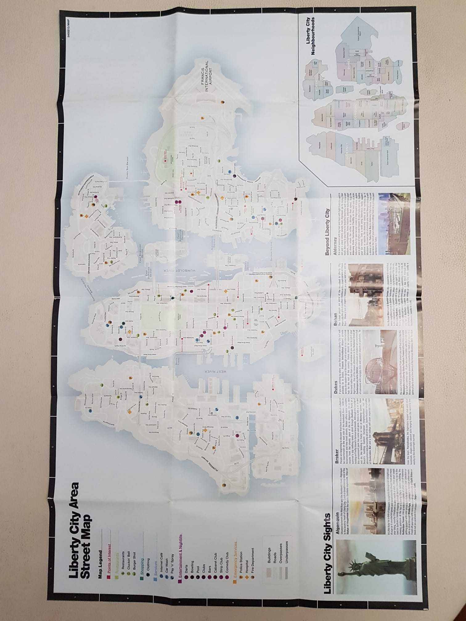 Poster mapa jogo Grand Theft Auto GTA IV 4 Playstation 3 PS3 NOVO
