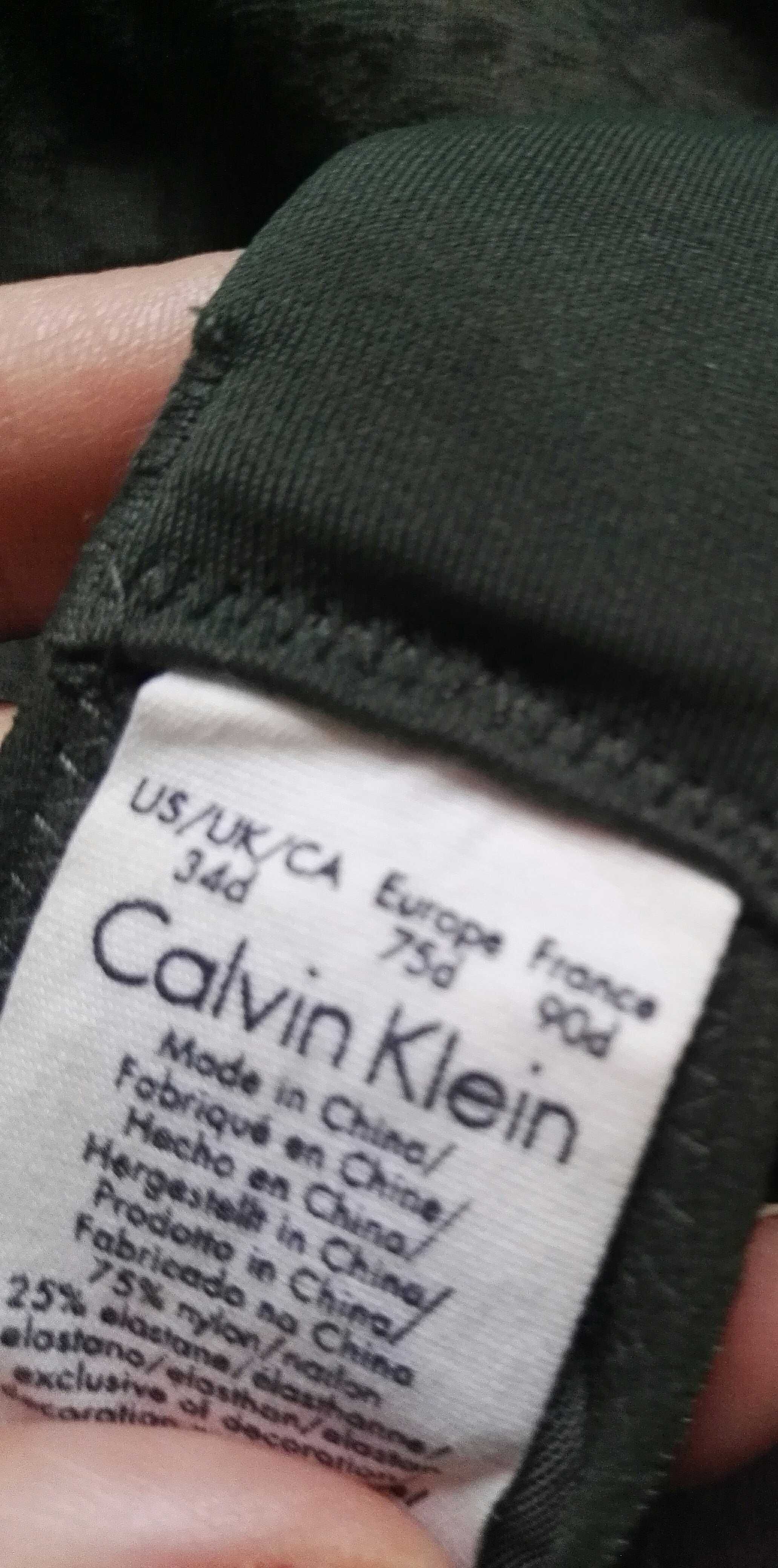 biustonosz stanik Calvin Klein khaki usztywniany butelkowo zielony