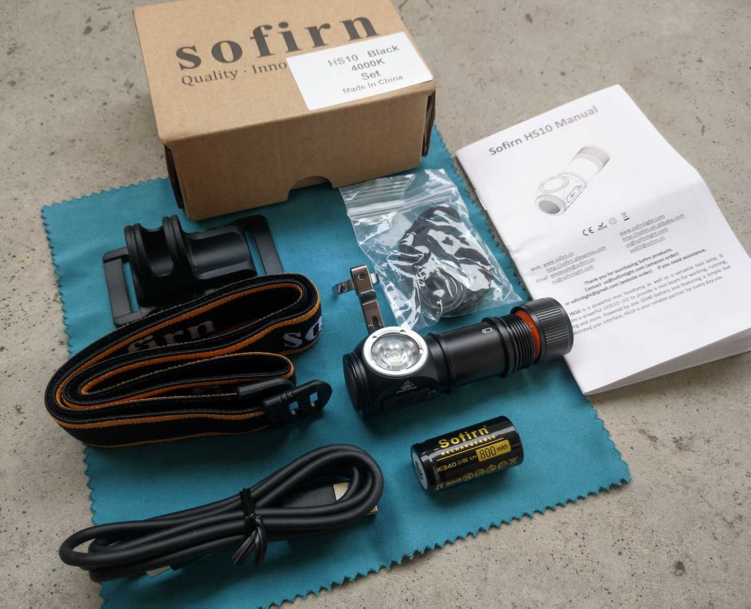 Міні налобний ліхтар Sofirn HS10 5000k з акумулятором 16340