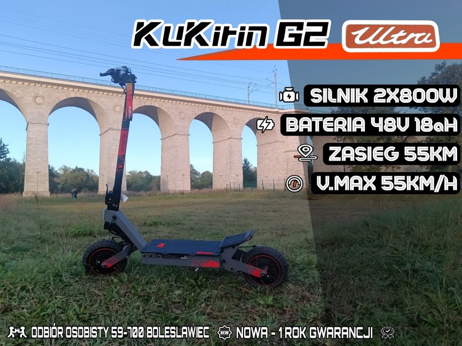 Hulajnoga elektryczna Nowy model Kukirin G2 Ultra 2x800w , 18aH , 55k