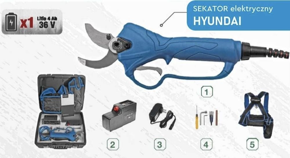 Sekator Elektryczny Plecakowy Hyundai na Akumulator Baterie  Swansoft