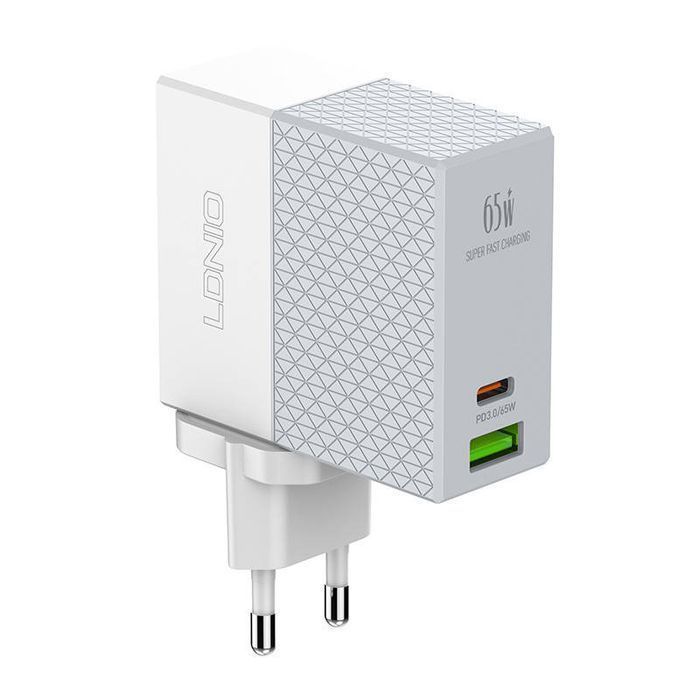 Ładowarka Sieciowa Ldnio A2620C Usb, Usb-C 65W + Kabel Usb-C - Usb-C