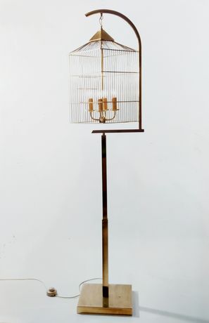 Candeeiros peça única em latão tipo gaiola - brass lamp
