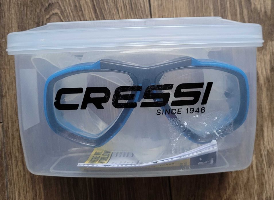 maska do nurkowania snorkeling okulary Cressi Focus niebieski stan BDB