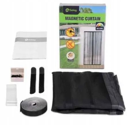 Moskitiera Na Drzwi Magnetyczna Drzwiowa 100 X 220 Cm Sekey Czarny