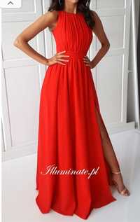 Sukienka czerwona dluga Illuminate rozmiar M