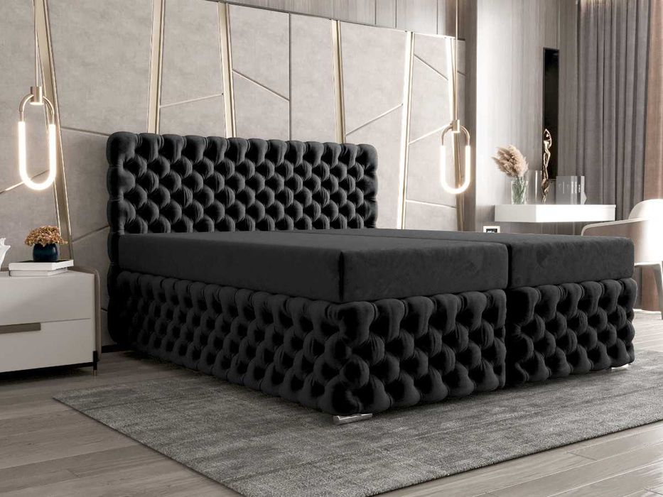 Łóżko Pikowane Kontynentalne  + Materac Wybór Rozmiarów Kolory FIGO 2