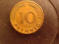 Монета 10 pfenning 1950 года D