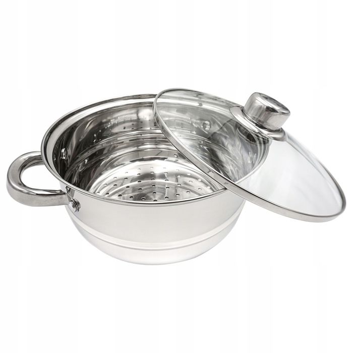 garnek do gotowania na parze stal 2x2,5l / śr.18cm