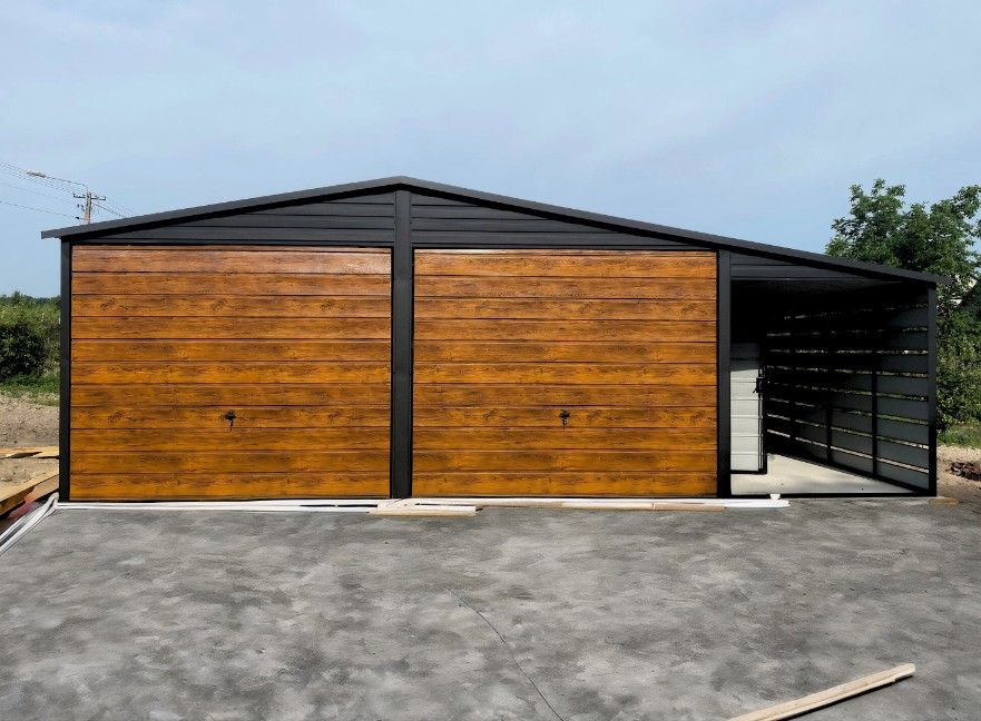 Drewnopodobny domek garaż blaszany wiata hala garaz 8x6m |9x5 10x6|