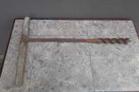 134 Stare narzędzie wiertło świder ciesielski do drewna