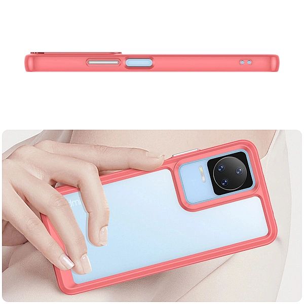 Etui Outer Braders z Ramką do Xiaomi Poco F4/5G czerwony