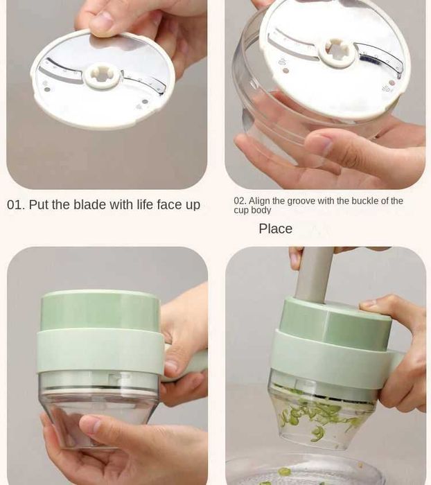 4in1 Conjunto de Cortador Legumes Elétrico