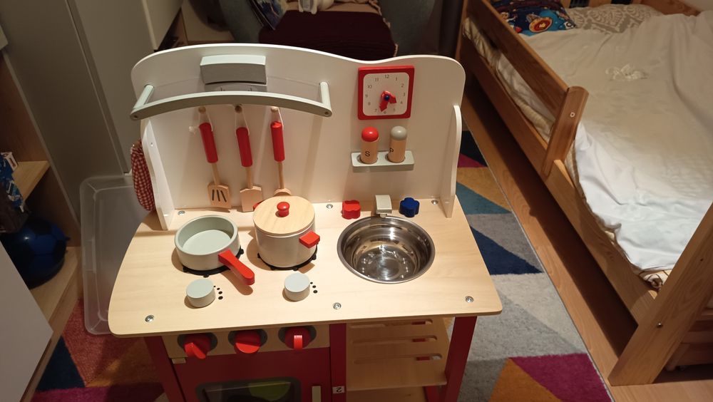 Leomark kuchnia drewniana dziecięca akcesoria dużo elementów GRATISY