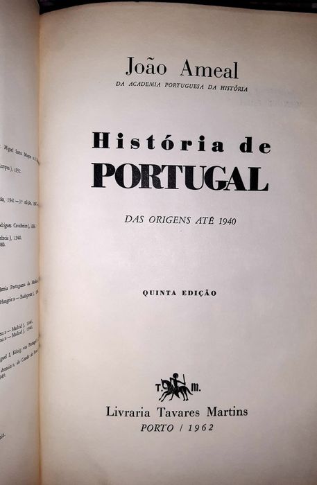 História de Portugal das origens até 1940 de João Ameal