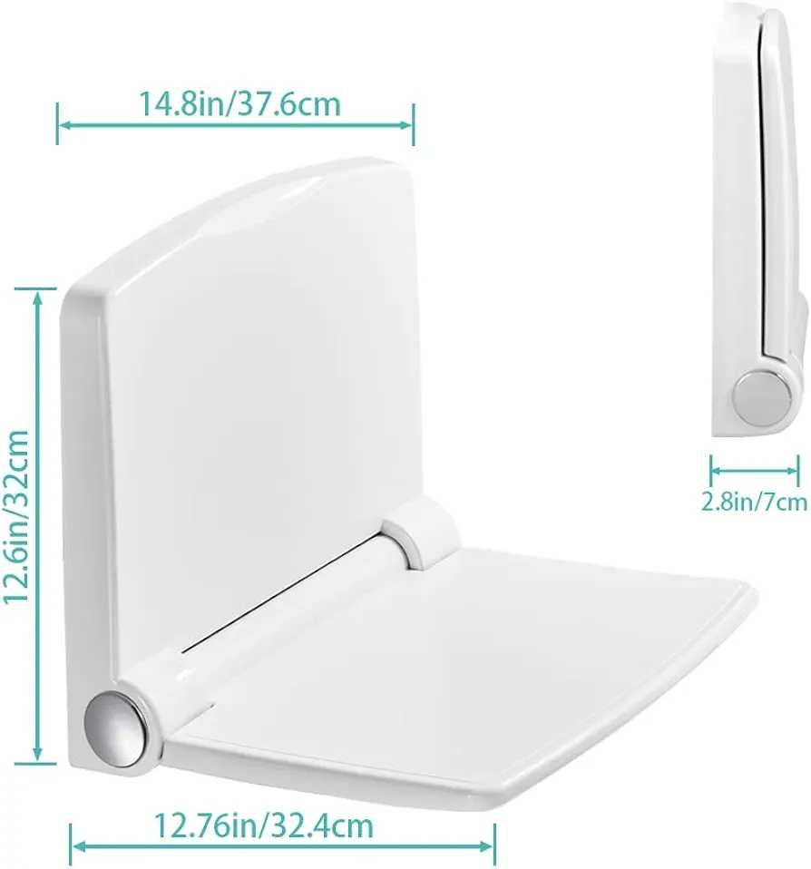 Krzesełko prysznicowe białe składane krzesło pod prysznic siedzisko