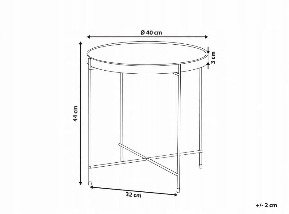 Stolik kawowy GLAMOUR * złoty * GOLD * Lucea 40cm* Loft * skandynawski