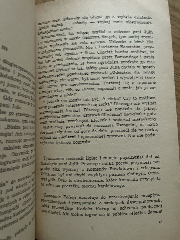 Stara ksiazka Czwartki Pani Julii Kik Piero Chiara