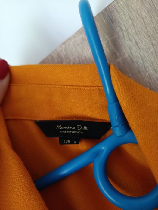 Sukienka kopertowa midi Massimo Dutti z lnem, rozm.S