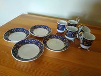 Zestaw mini filiżanki i talerzyki chińska porcelana antyk zabytek