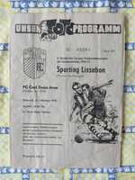 Programa Carl Zeiss Jena Sporting taça das taças 1970/71