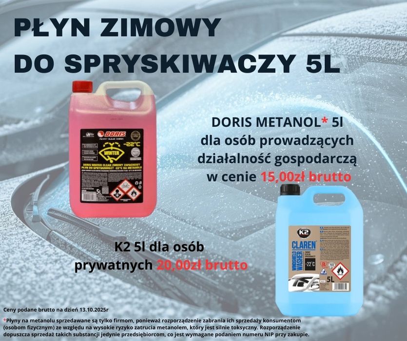 Płyn do spryskiwaczy zimowy 5L TANI NIEŚMIERDZĄCY