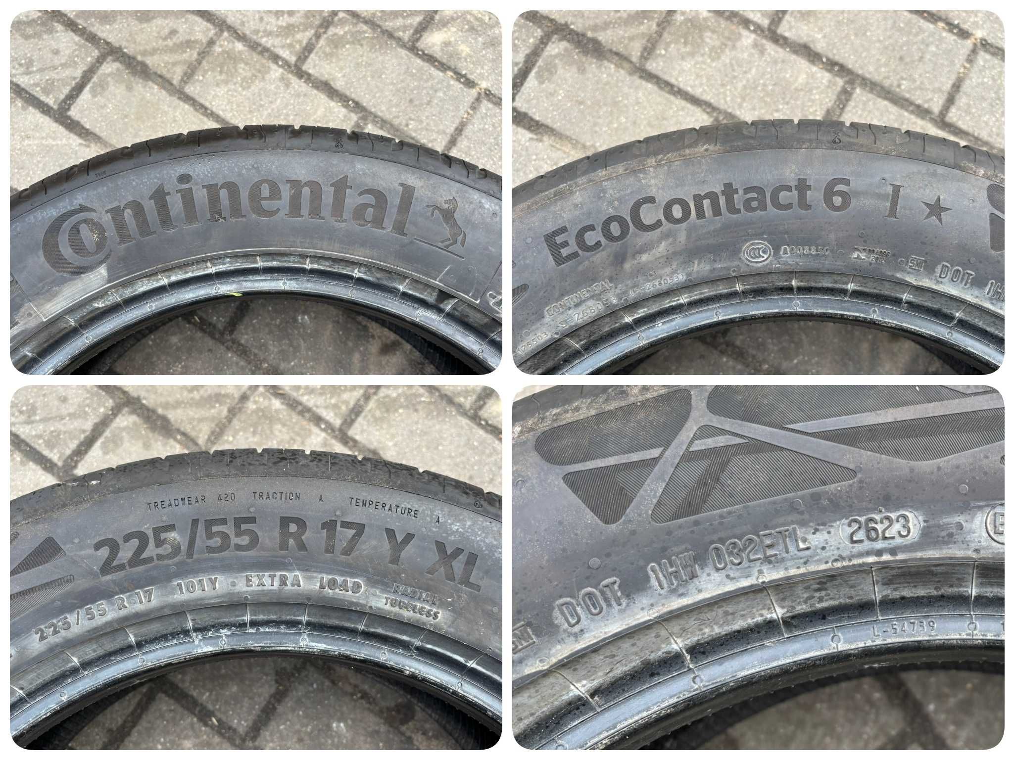 2X OPONY LETNIE 225/55R17 101Y Continental EcoContact 6 I * 6MM 2023R