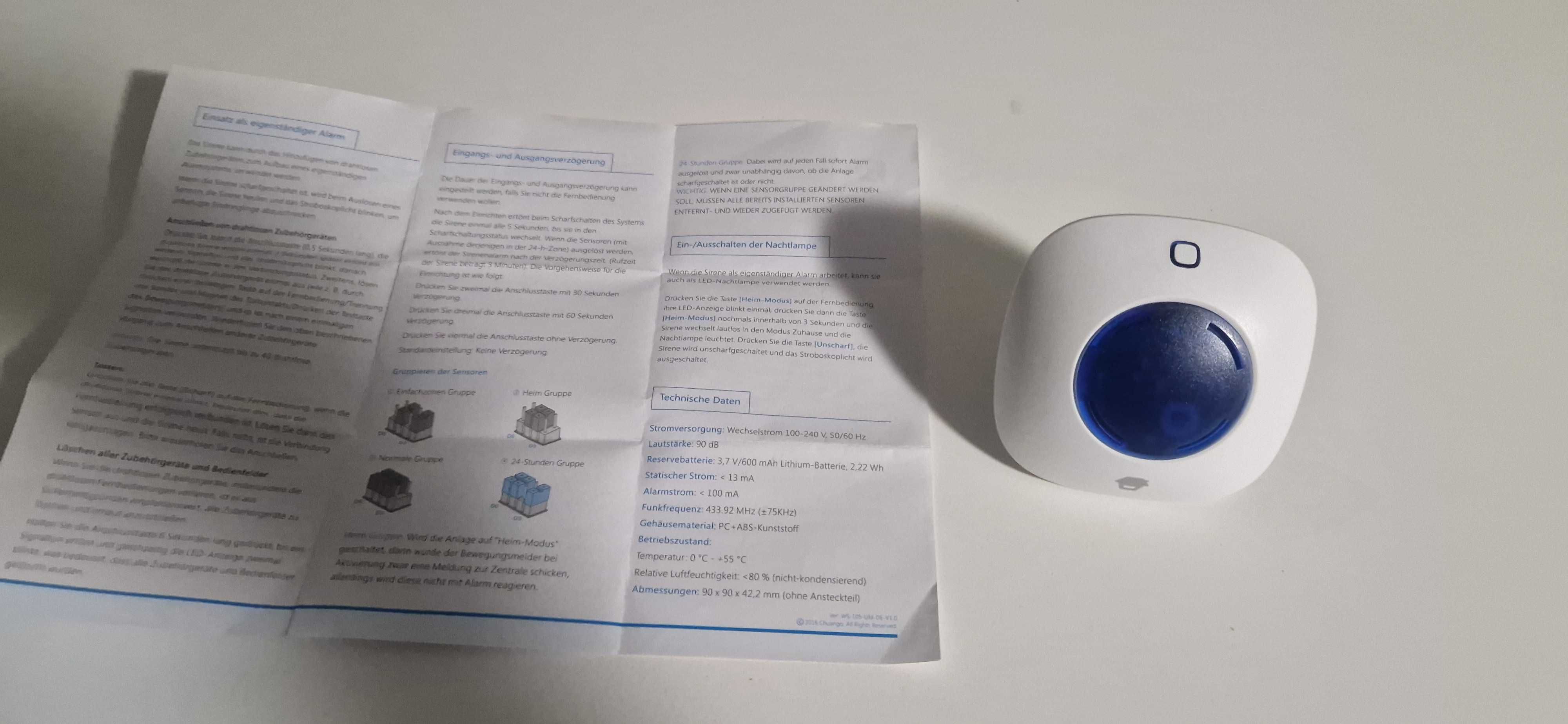 Bezprzewodowa syrena wewnętrzna, alarm antykradzieżowy  90 DB