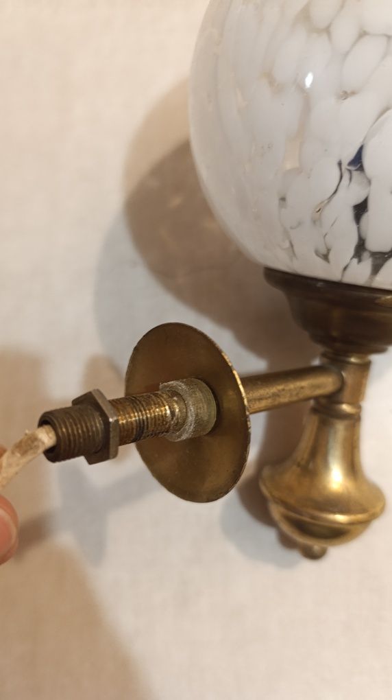 Retro lampy komplet. Klosze że szła murano. Mleczno przezroczyste.