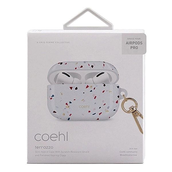 Etui UNIQ Coehl Terrazzo na AirPods Pro - białe