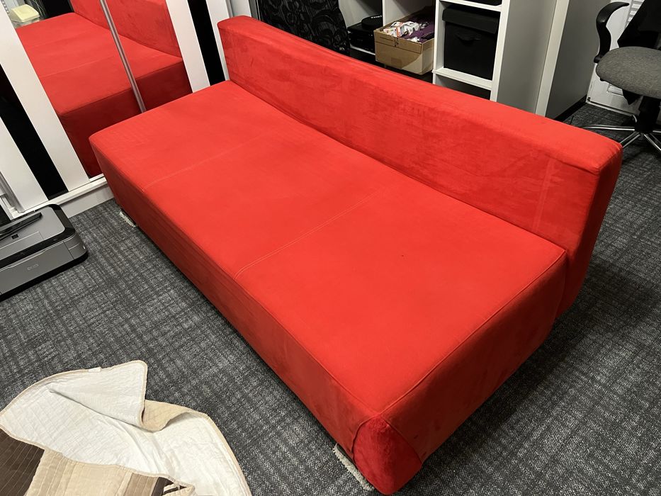 Sofa kanapa rozkładana z funkcją spania czerwona 140