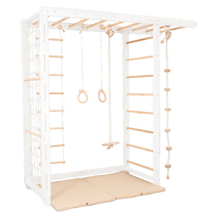 Drewniany domowy plac zabaw Mostek XL Max - biały-drewno