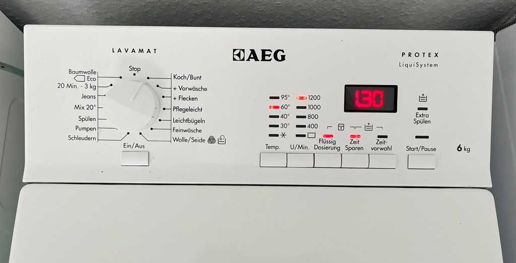 Pralka z góry ładowana AEG L76254ETL, 1200 obrotów, 6 kg, A+++