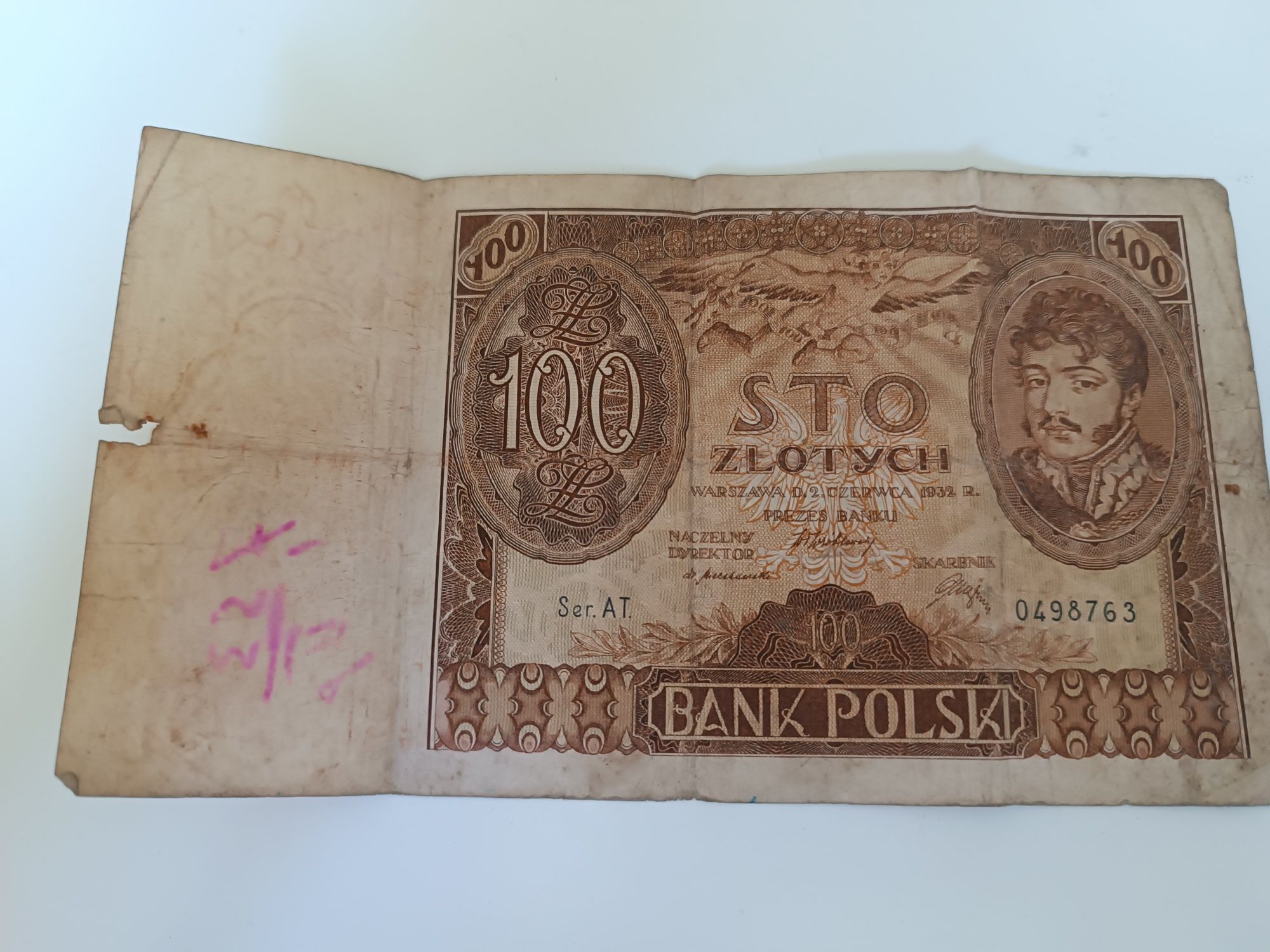 Banknot 100zl polskich z 1932r.