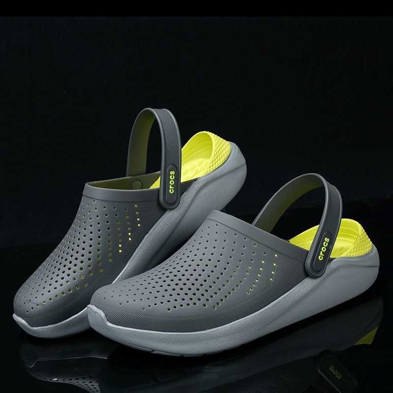 Crocs LiteRide Clog 36-45 Мужские кроксы синие c желтым
