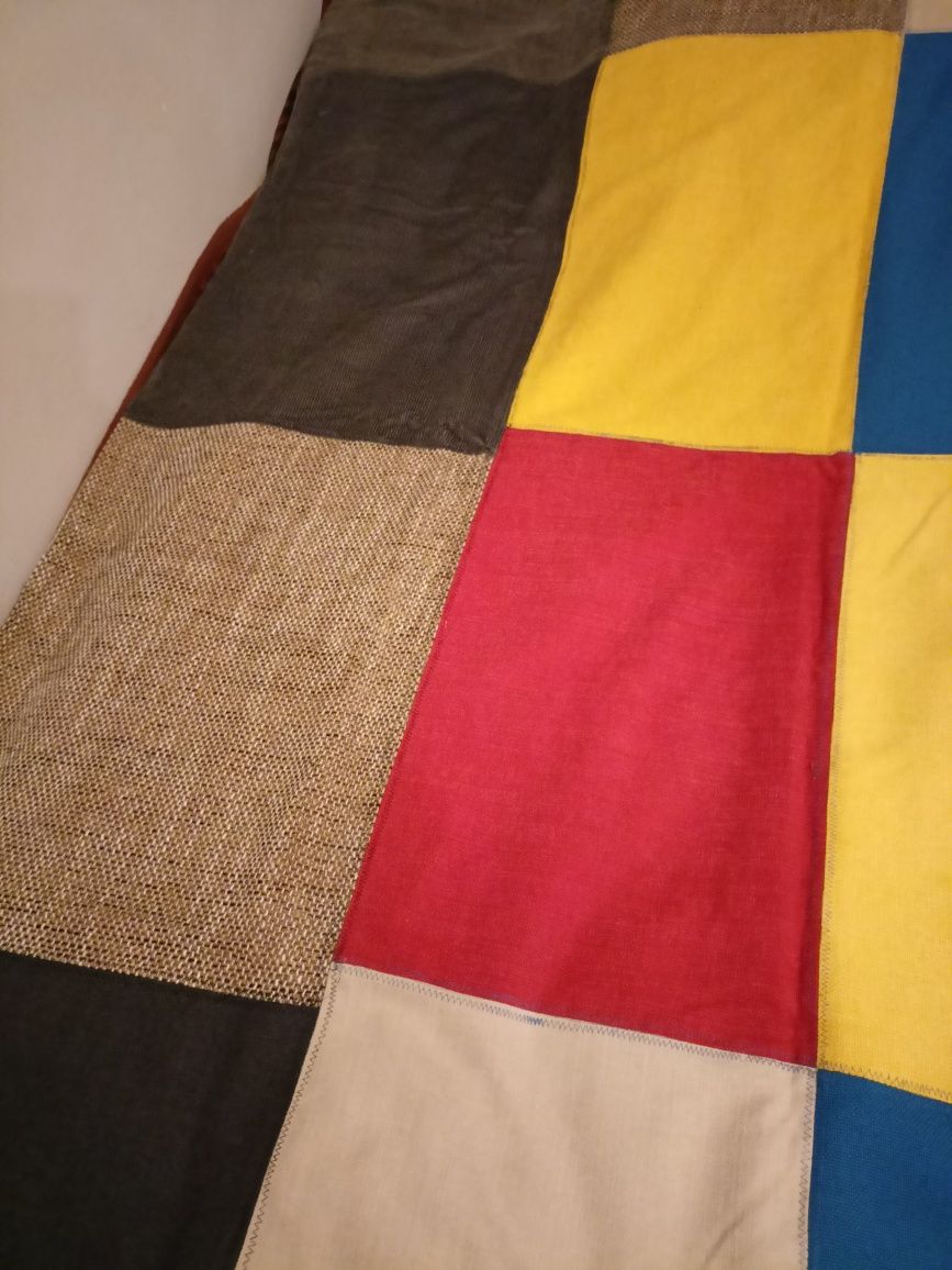 Narzuta nakrycie kapa łóżko kolorowa patchwork kwadraty handmade koc