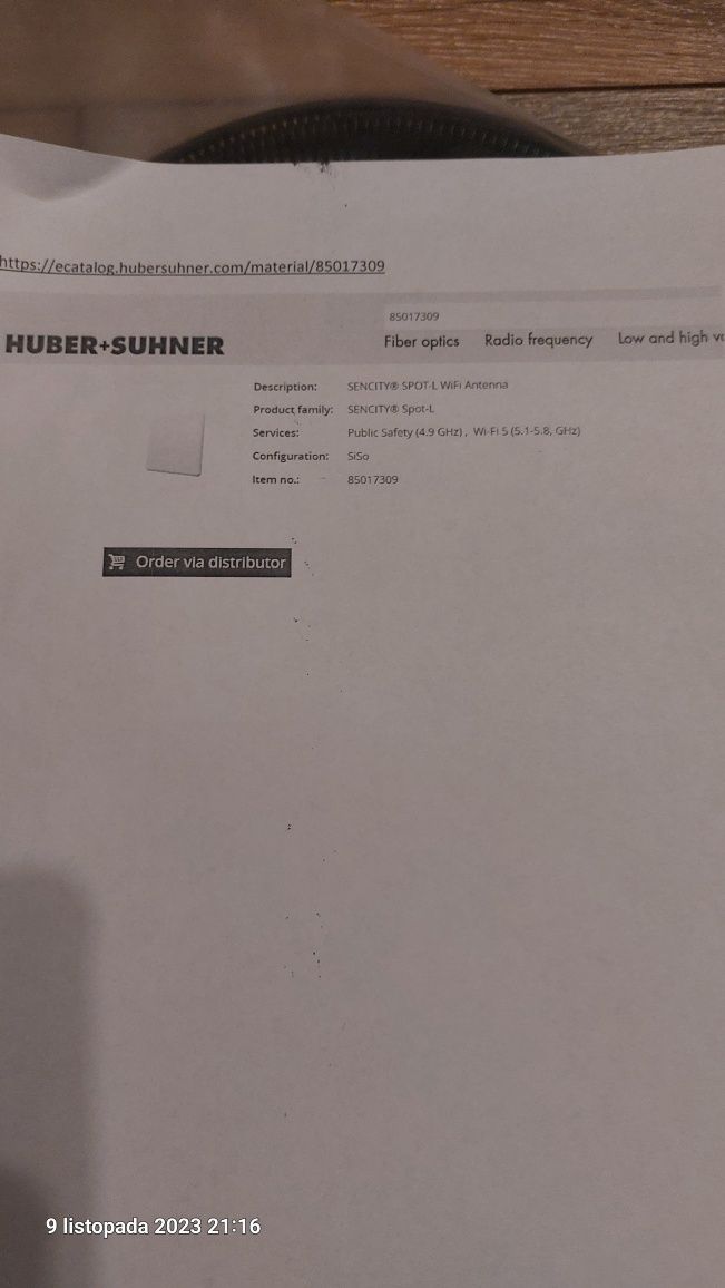 Antena wi fi huber+suhner