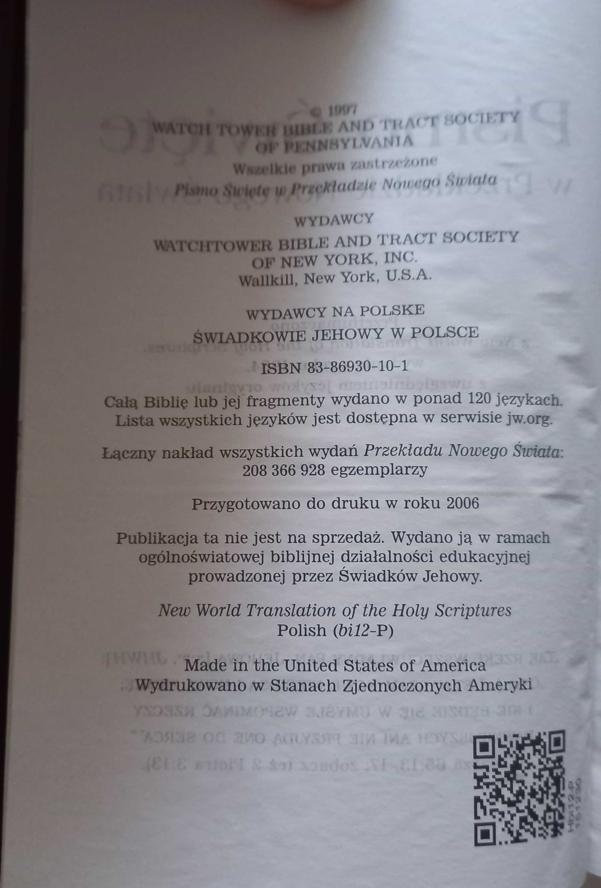 Pismo Święte w Przekładzie Nowego Świata