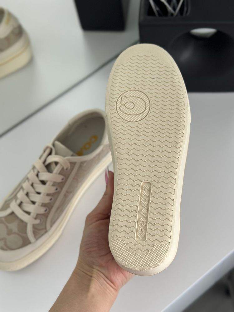 Кеди coach бежеві чорні коричневі коуч кеды коричневые черные бежевые