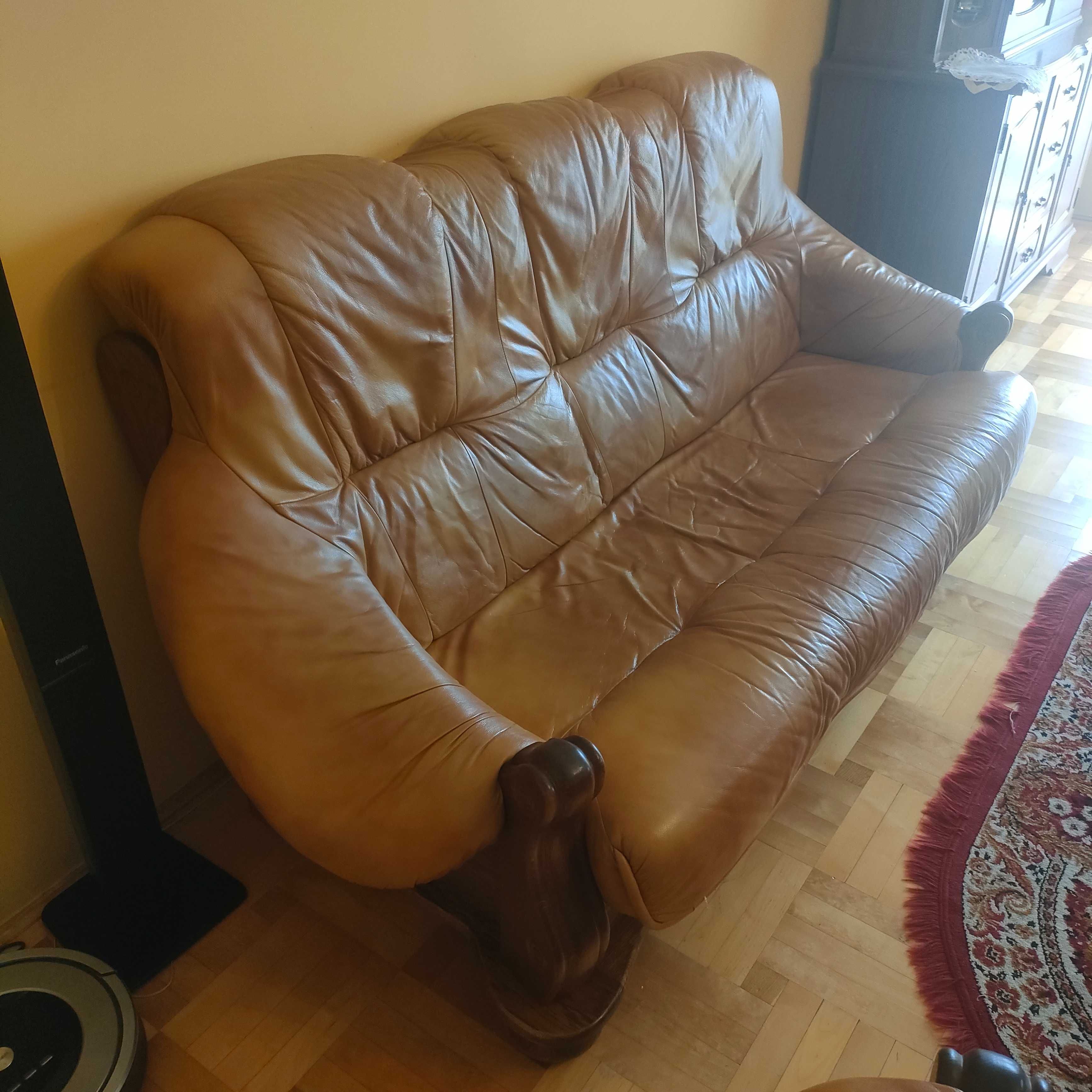 Skórzana kanapa + fotel