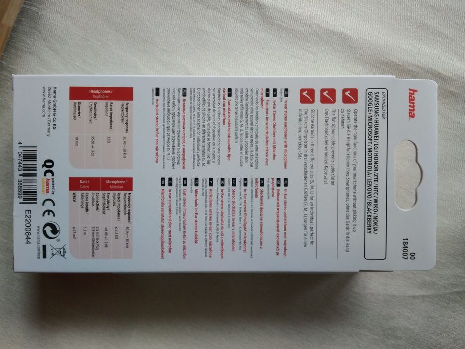 Słuchawki Hama joy czarne NOWE