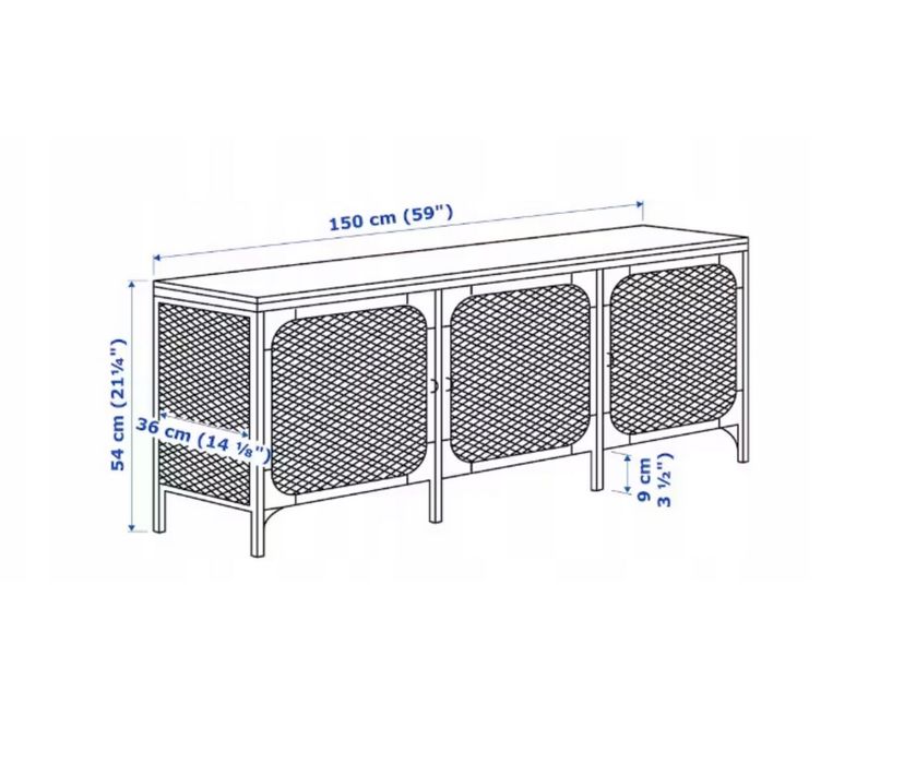 Nowa Szafka IKEA FJÄLLBO pod TV, czarny, 150x36x54 cm