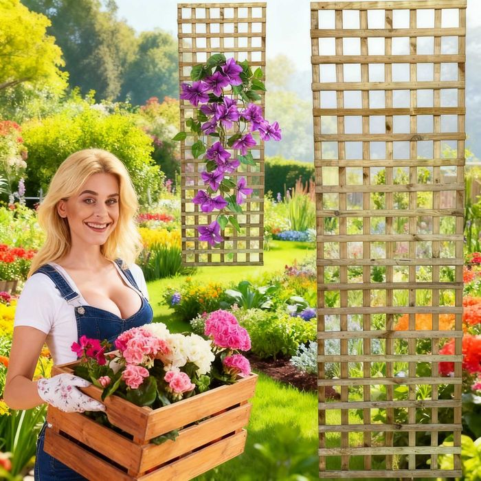 Kratka prosta drewniana Kratownica pnączy ogrodowa Płot 60x180cm