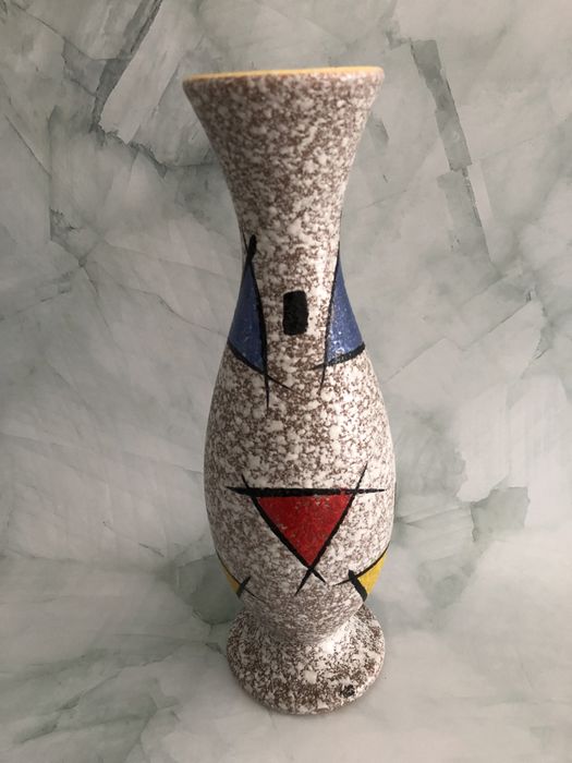 Wazon Scheurich, abstrakcyjny wzór, Niemcy,midcentury, vintage