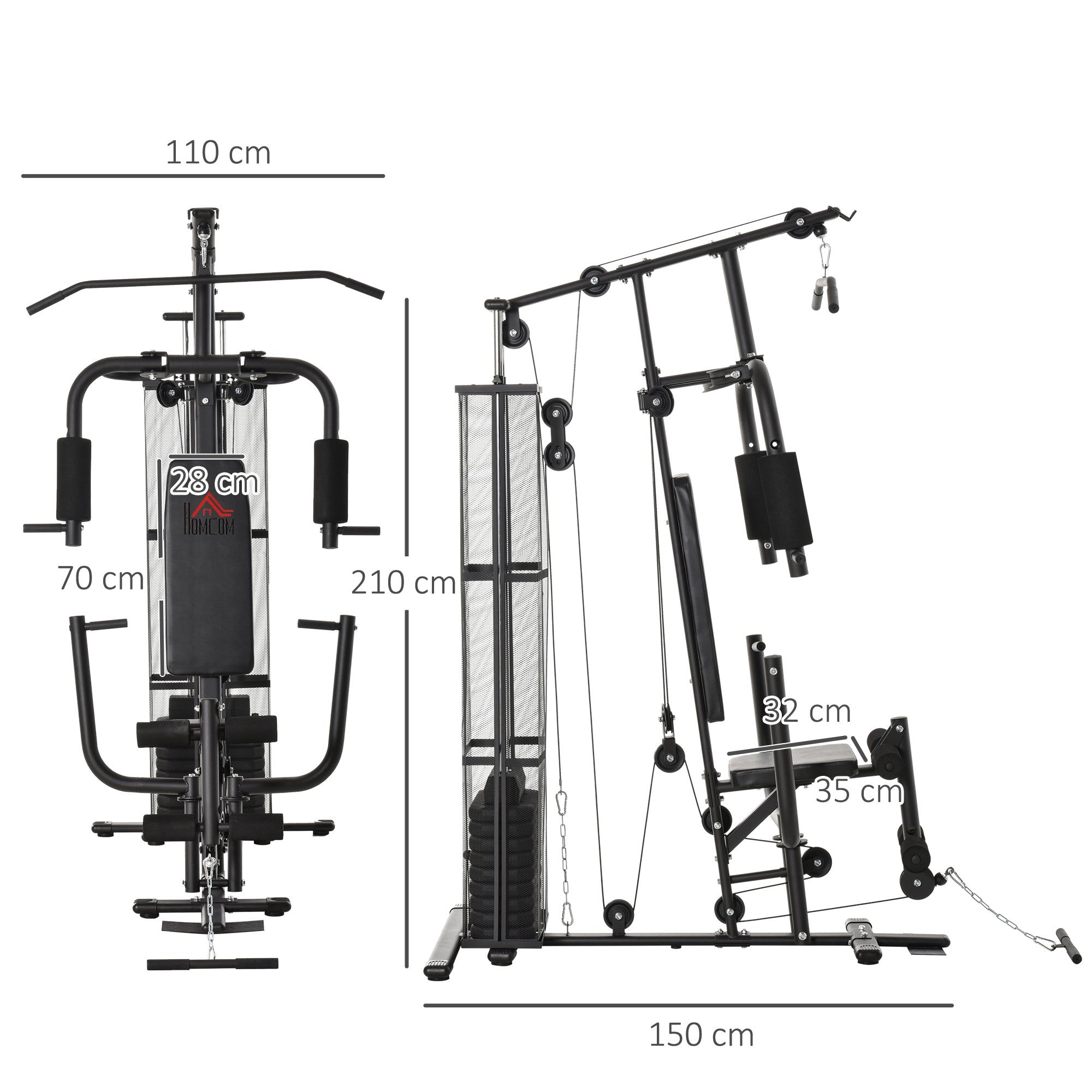 Multi Estação de Musculação - 45kg de Peso, Carga Máx. 120kg